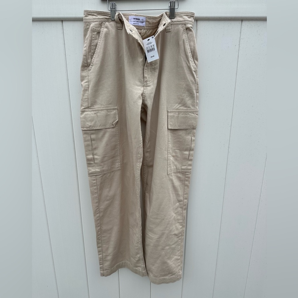 NWT Cotton On cream colored cargo pants‎ sz 6